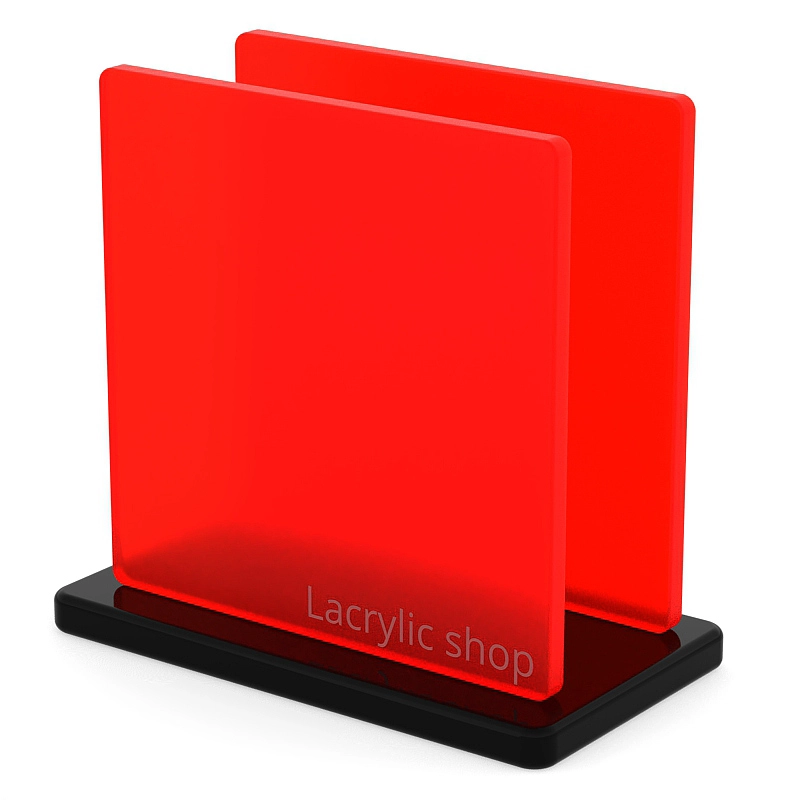 Plexiglass sur Mesure Rouge Fluo Mat ep 3 mm